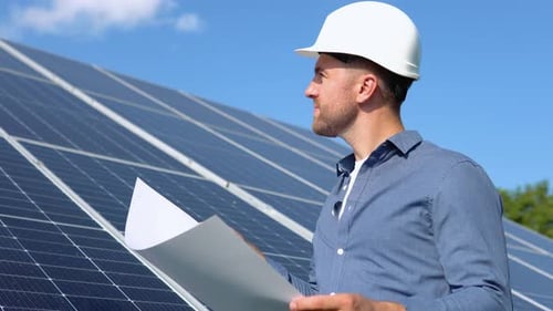 Engineers Checking Solar Panels