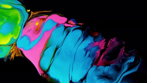 Abstract Vibrant Colors Flowing on Black Background