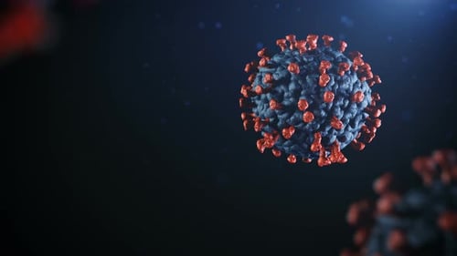 3D Animated Virus Particle with COVID-2019 Text Reveal