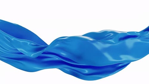 Smooth Blue Fabric Flowing Background Animation