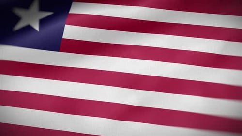 Liberia National Flag Waving in Wind Animation