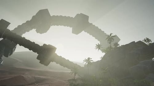 Old Rusted Alien Spaceship in Desert. Ufo