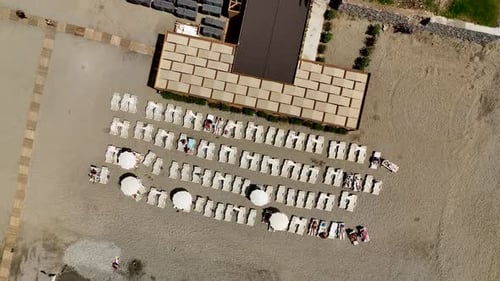 Beach Bar aerial view 4k