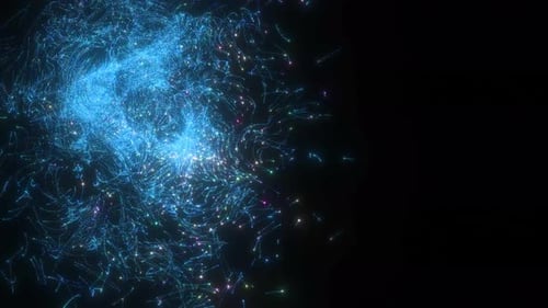 Dynamic Abstract Blue Particle Flow Background