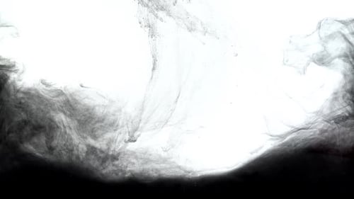 Billowing Black Ink Abstract Visual on White