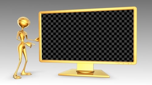 Personaje 3D de Gold Man - Promoción de dibujos animados en TV