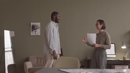 Diverse Male Colleagues Talking in Office