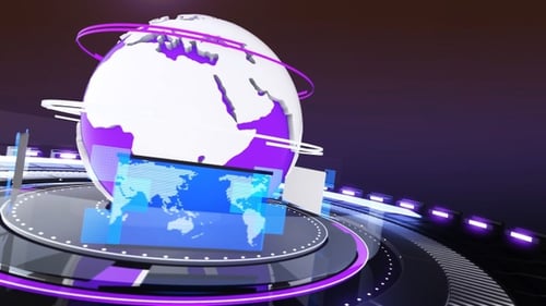 Broadcast News Intro, Purple Color Background 3