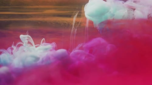 Abstract Blue and Pink Ink Swirls