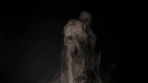 Abstract White Smoke Rising on a Black Background