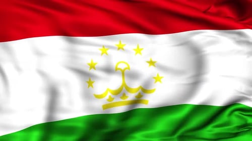 Tajikistan National Flag Waving Realistic Animation