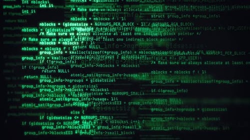 Blocs verts du code de programme abstrait