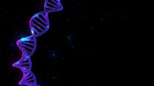 3D gerenderte Neon-DNA-Molekül-Animation