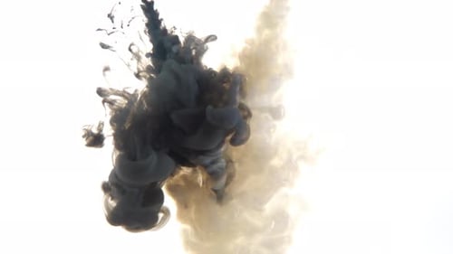 Black and White Ink Swirling Abstractly