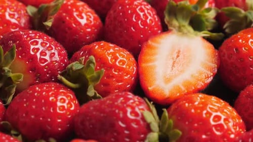 A Lot of Ripe and Fresh Strawberry