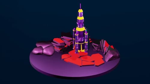 Isometric Satellite ready to launch