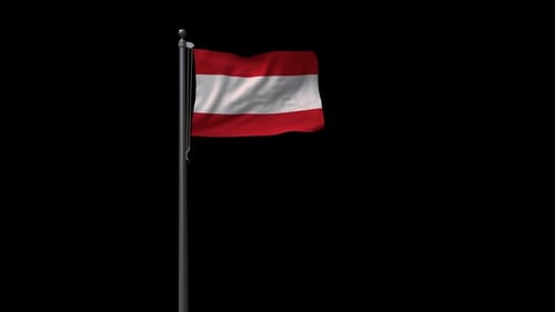 Realistic 3D Waving Austria Flag Animation