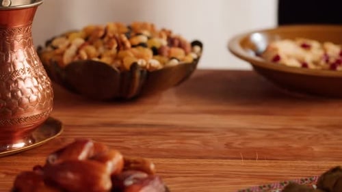 Traditional Middle Eastern Food on Table