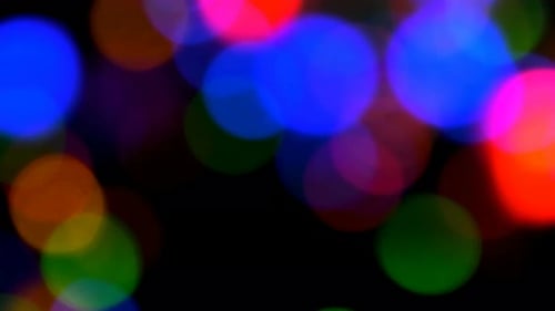 Defocused Festive Lights Bokeh Effect on Black