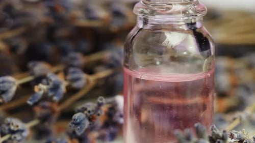 Primer plano de lavanda de suero de aroma