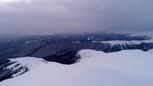 Fantastic view of the winter ski slope