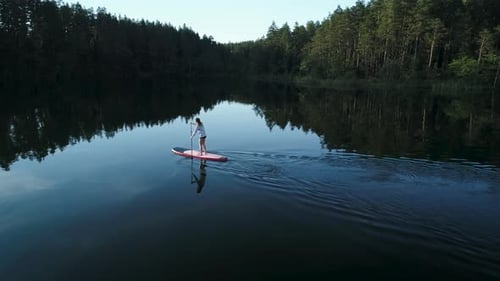 Adventure Traveler Exploring Wild Nature Lake
