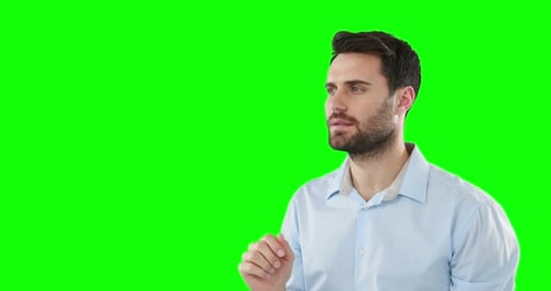 Man touching digital screen