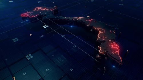 Karte von Vietnam 4k Loop