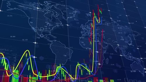 Global Financial Business Data Analysis Chart Animation