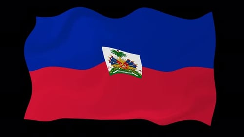 Realistic Waving Haiti Flag Animation on Transparent Background