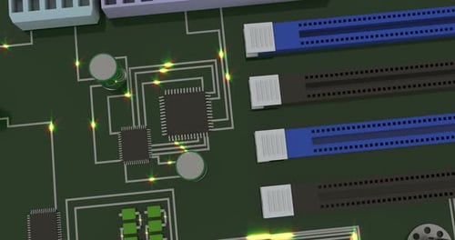 Motherboard Top View Realistic