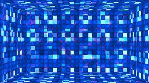 Abstract Digital Cubes Room Flickering Background