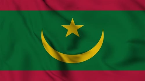 Realistic Waving Mauritania Flag Seamless Loop