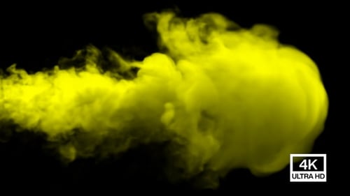Bright Yellow Fluid Smoke Element Transition Overlay