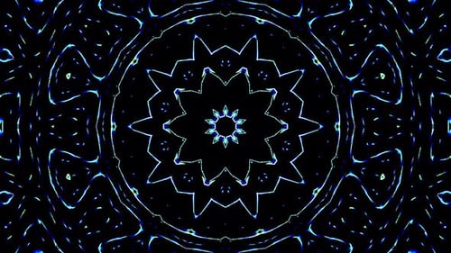 Abstract Neon Blue Geometric Pattern Loop Background