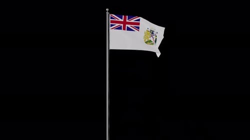 British Antarctic Territory Flag Waving Realistic Animation