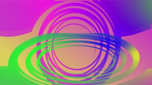 Abstract Vibrant Swirling Rings Motion Background