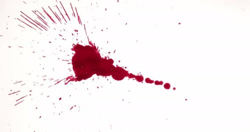 Splashes Of Red Blood On A White Canvas