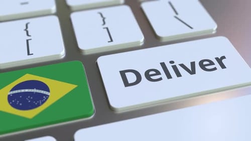 Deliver Text and Flag of Brazil on the Computer Keyboard