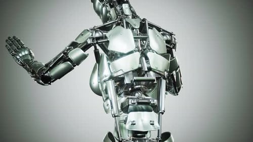 Futuristic Robotic Torso Assembly Animation