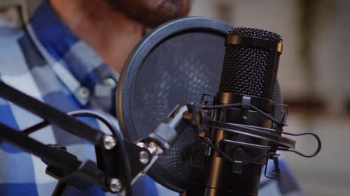 Microphone Setup in Studio Recording Equipment