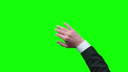 Hands Gesturing Against Green Screen