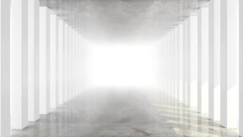 Abstract Geometric Tunnel Journey to Bright Light