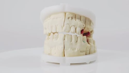 Dental Mold of Teeth Close Up View