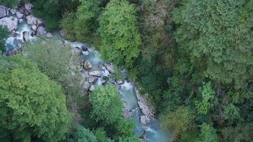 High view of the river rapids
