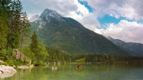 Clouds over the Lake and Mountains