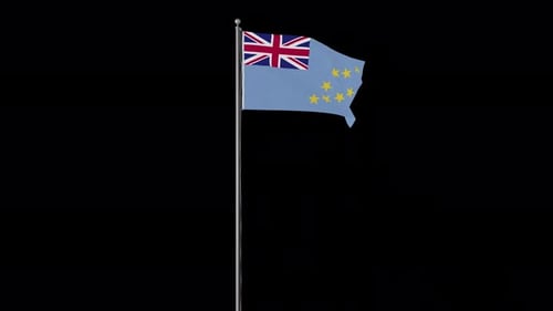 Tuvalu National Flag Waving Seamless Loop Animation