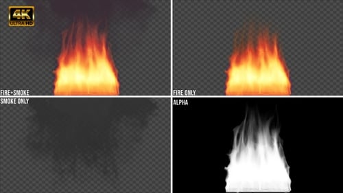 Realistic Fire and Smoke Alpha Channel Effects