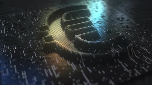 Euro Sign Made with Golden Contacts and Flashing Lamps