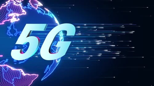 5G Technology Global Network with High-Speed Digital Data Flow
